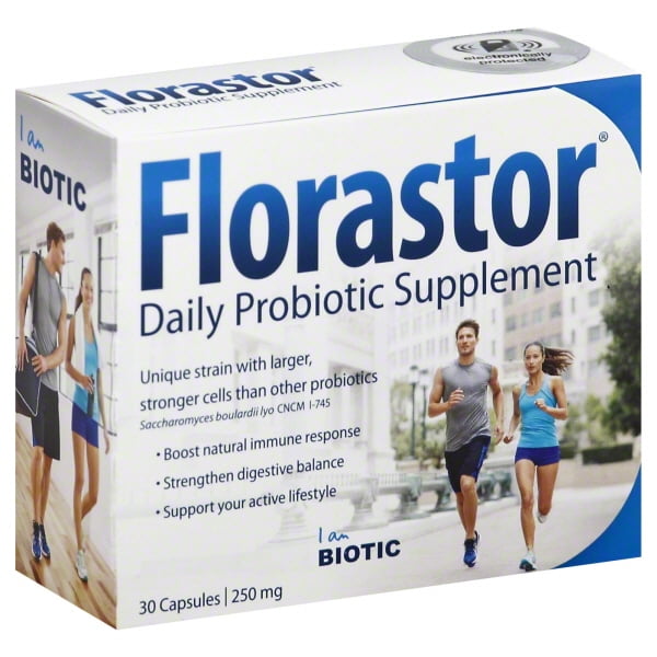 Florastor Daily Probiotic Supplement Vegetable Capsules, 30 count