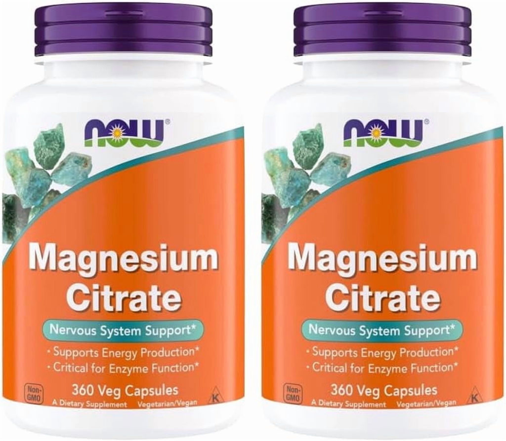 Now Supplements, Magnesium Citrate, Enzyme Function*, Nervous System Support*, Critical for Enzyme Function*, 360 Vegetarian Capsules