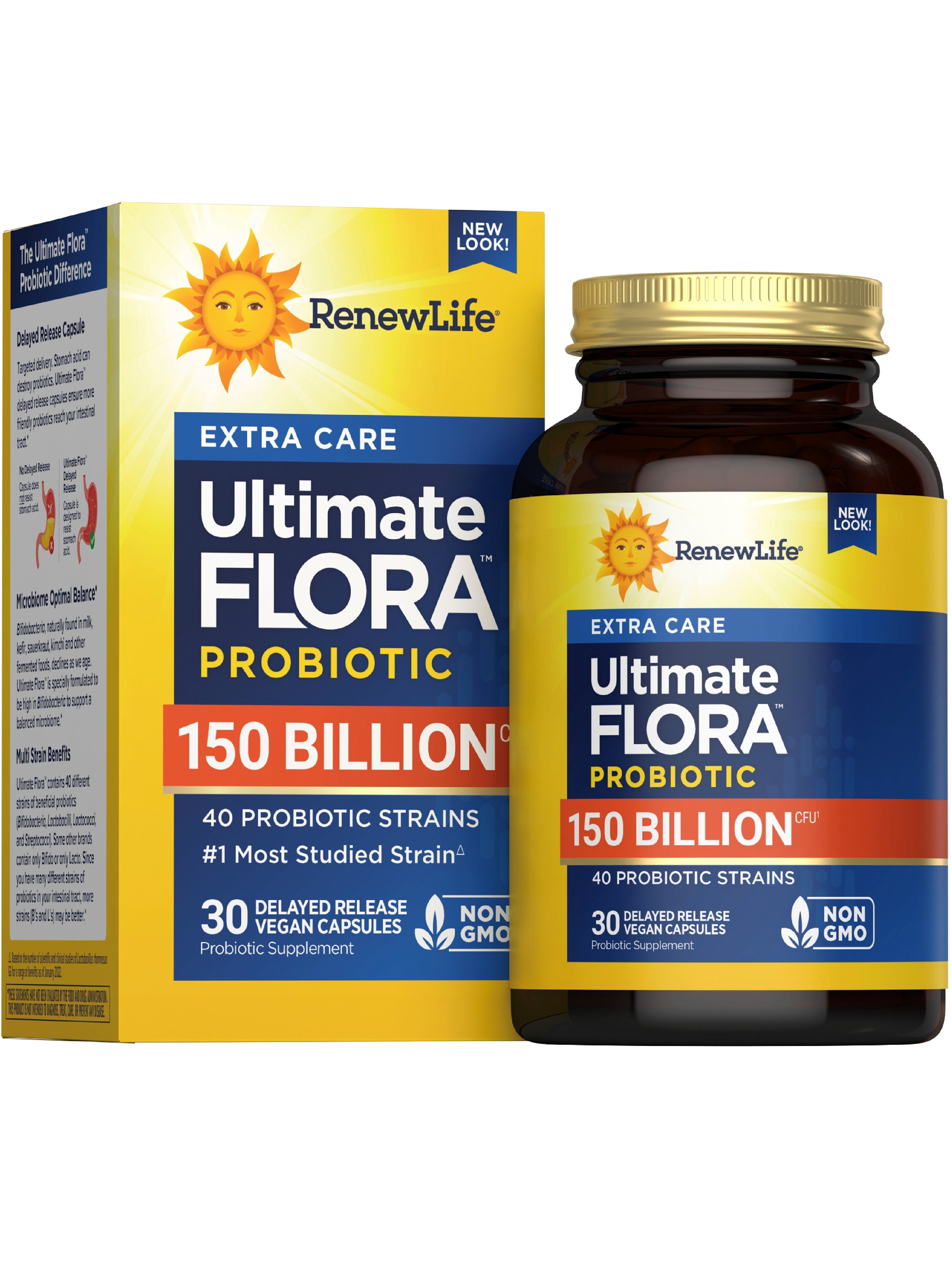 Ultimate Flora Probiotic | 30 Vegan Capsules | 150 Billion CFU |  by Renew Life