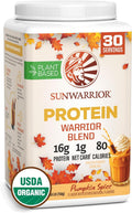Sunwarrior Plant-Based Protein Powder Warrior Blend, Pumpkin Spice, 16g Protein, 26.46 oz