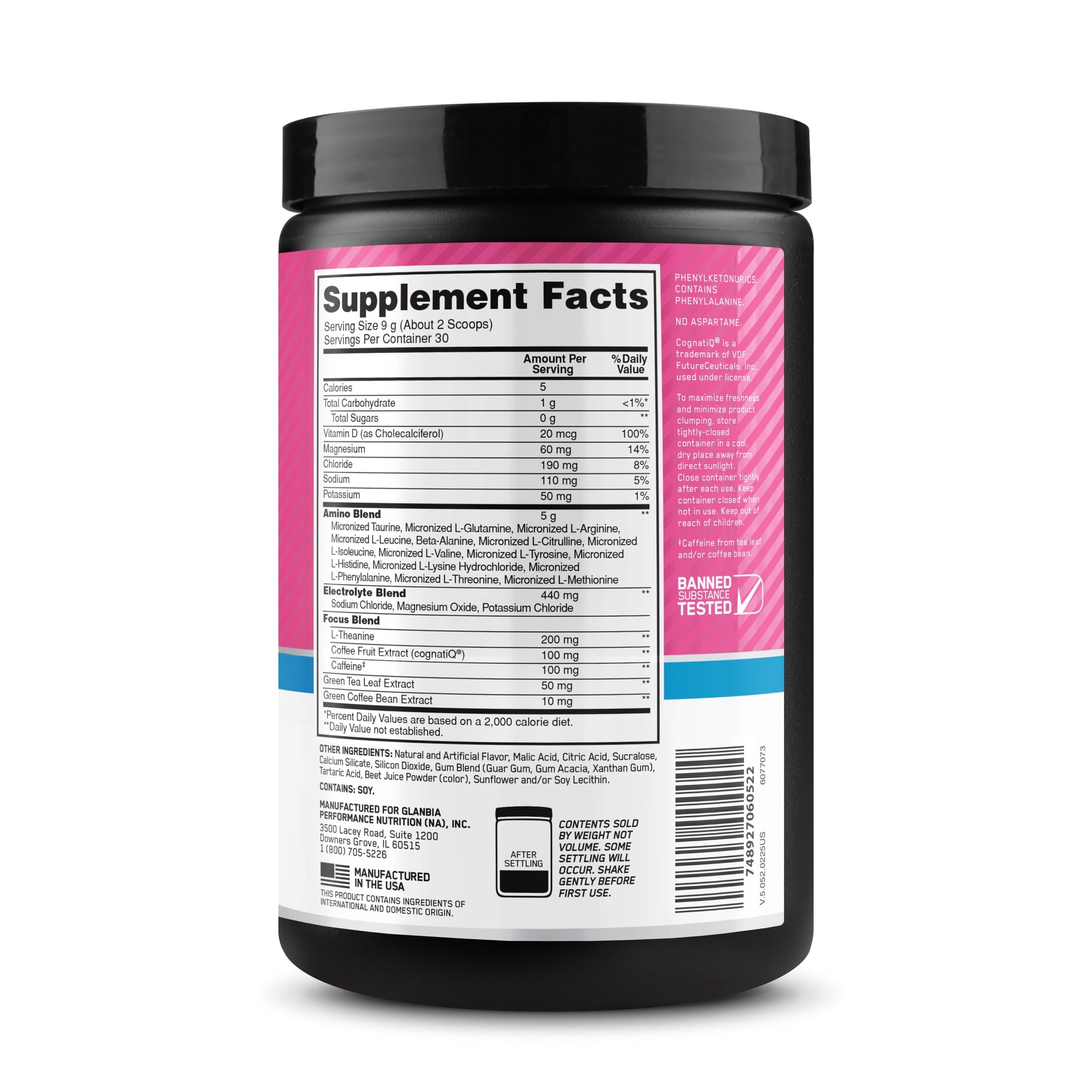 Optimum Nutrition Essential Amino Energy Hydration Plus Focus Powder, Watermelon Splash, 30 Servings