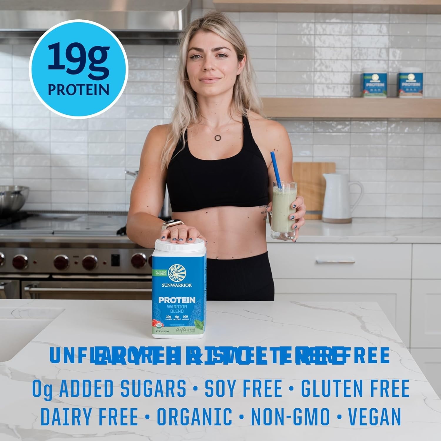 Sunwarrior Warrior Blend Chocolate Vegan Protein Powder 15 Servings