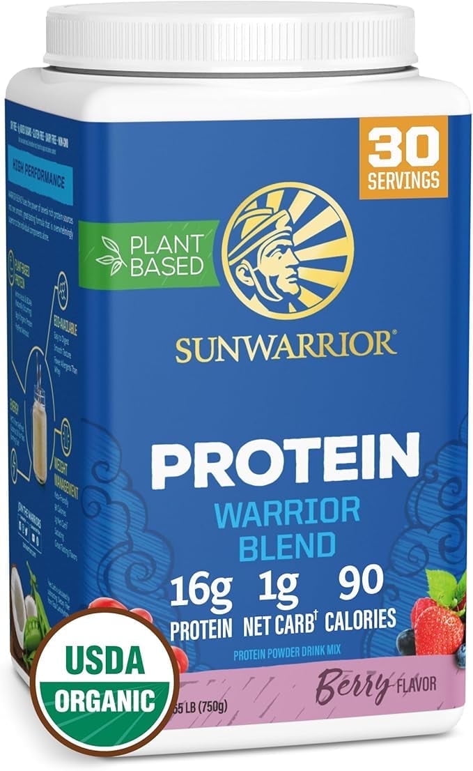 Sunwarrior Warrior Blend Chocolate Vegan Protein Powder 15 Servings
