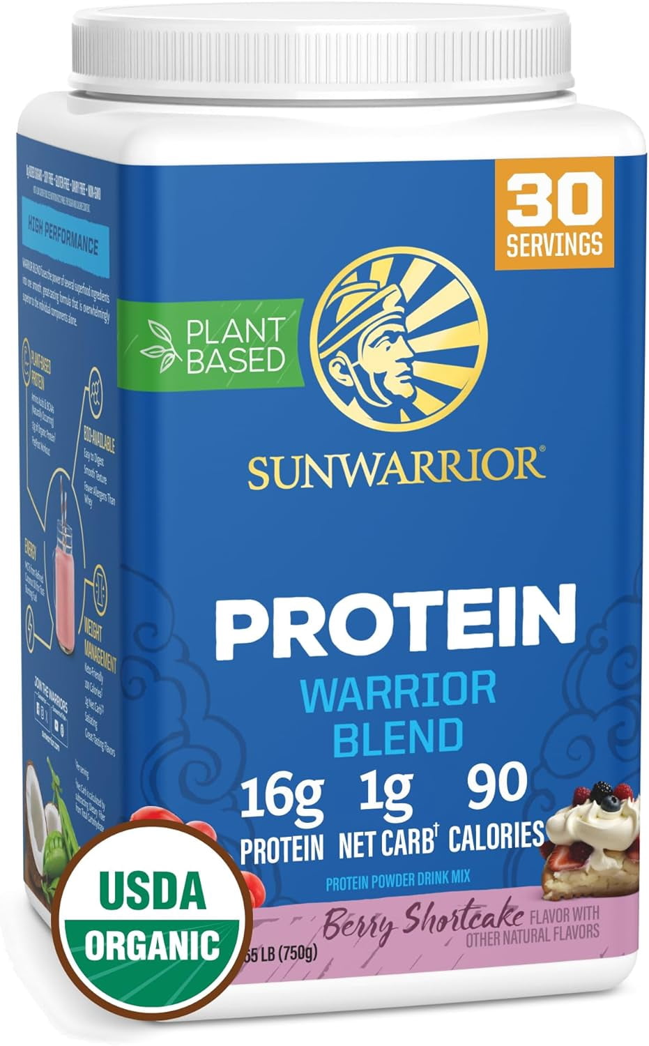 Sunwarrior Warrior Blend Chocolate Vegan Protein Powder 15 Servings