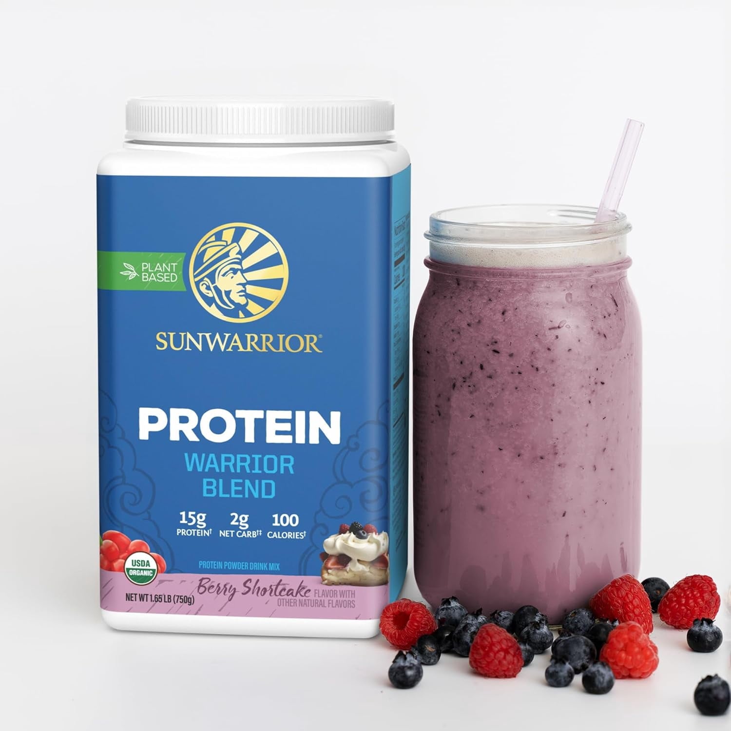 Sunwarrior Warrior Blend Chocolate Vegan Protein Powder 15 Servings