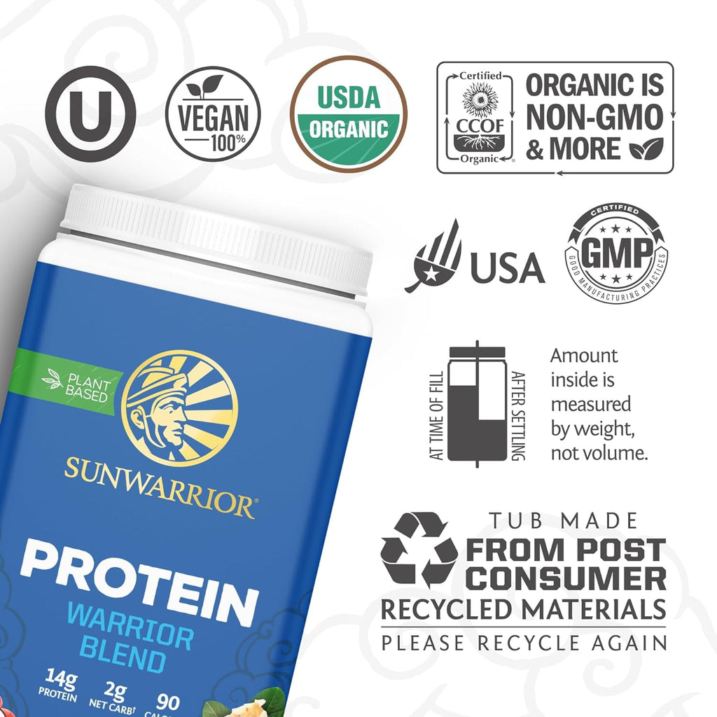 Sunwarrior Warrior Blend Chocolate Vegan Protein Powder 15 Servings