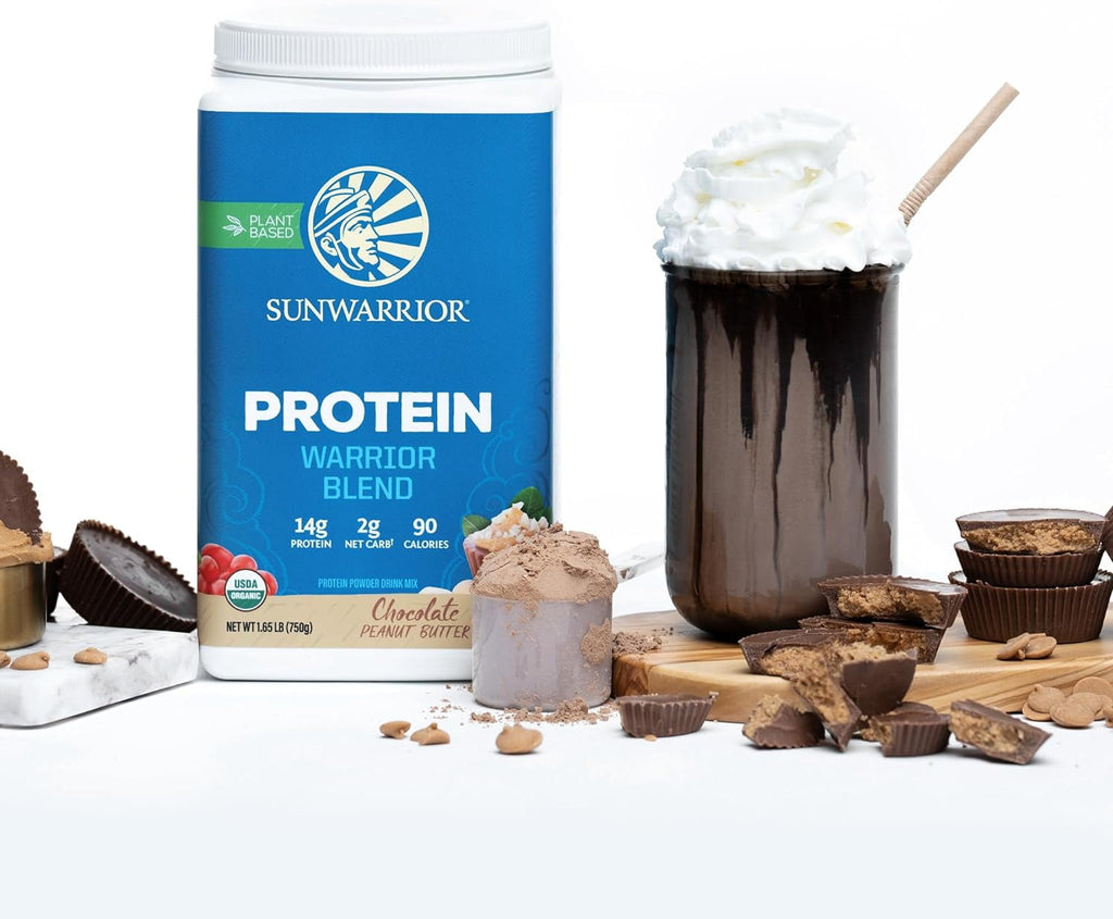 Sunwarrior Warrior Blend Chocolate Vegan Protein Powder 15 Servings