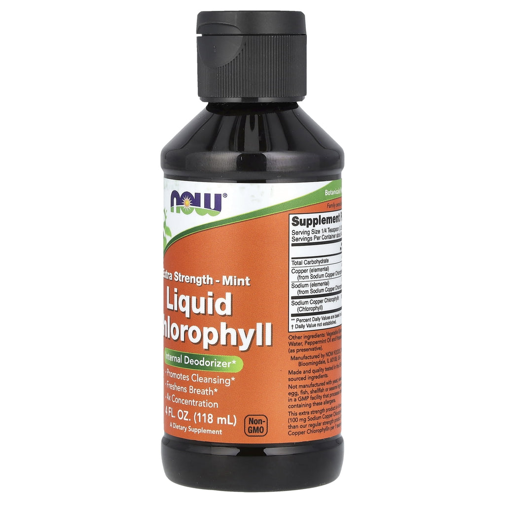 NOW Foods Liquid Chlorophyll, Mint, 4 fl oz (118 ml)