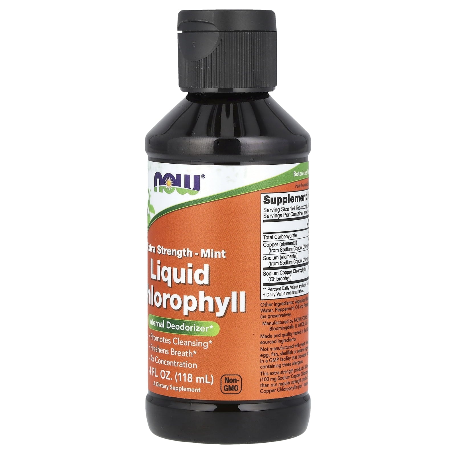 NOW Foods Liquid Chlorophyll, Mint, 4 fl oz (118 ml)