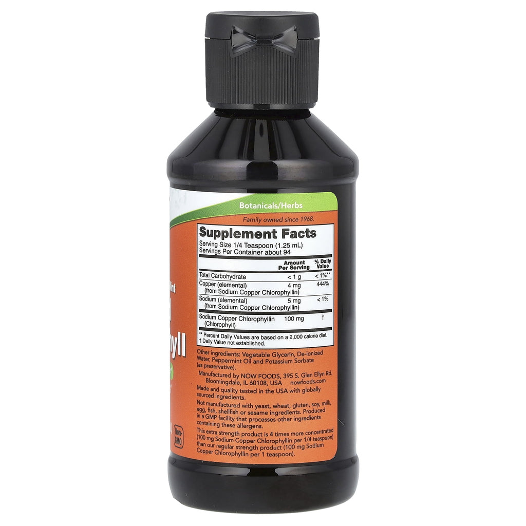 NOW Foods Liquid Chlorophyll, Mint, 4 fl oz (118 ml)