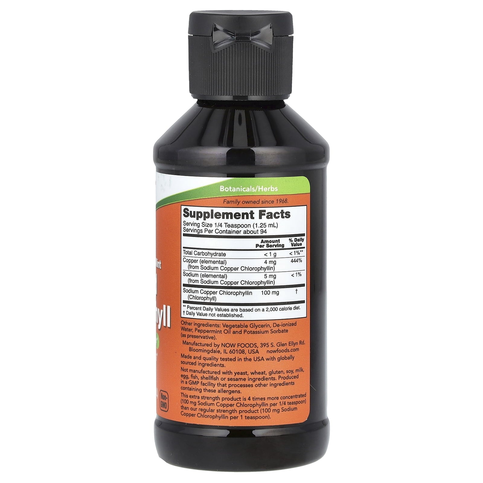 NOW Foods Liquid Chlorophyll, Mint, 4 fl oz (118 ml)