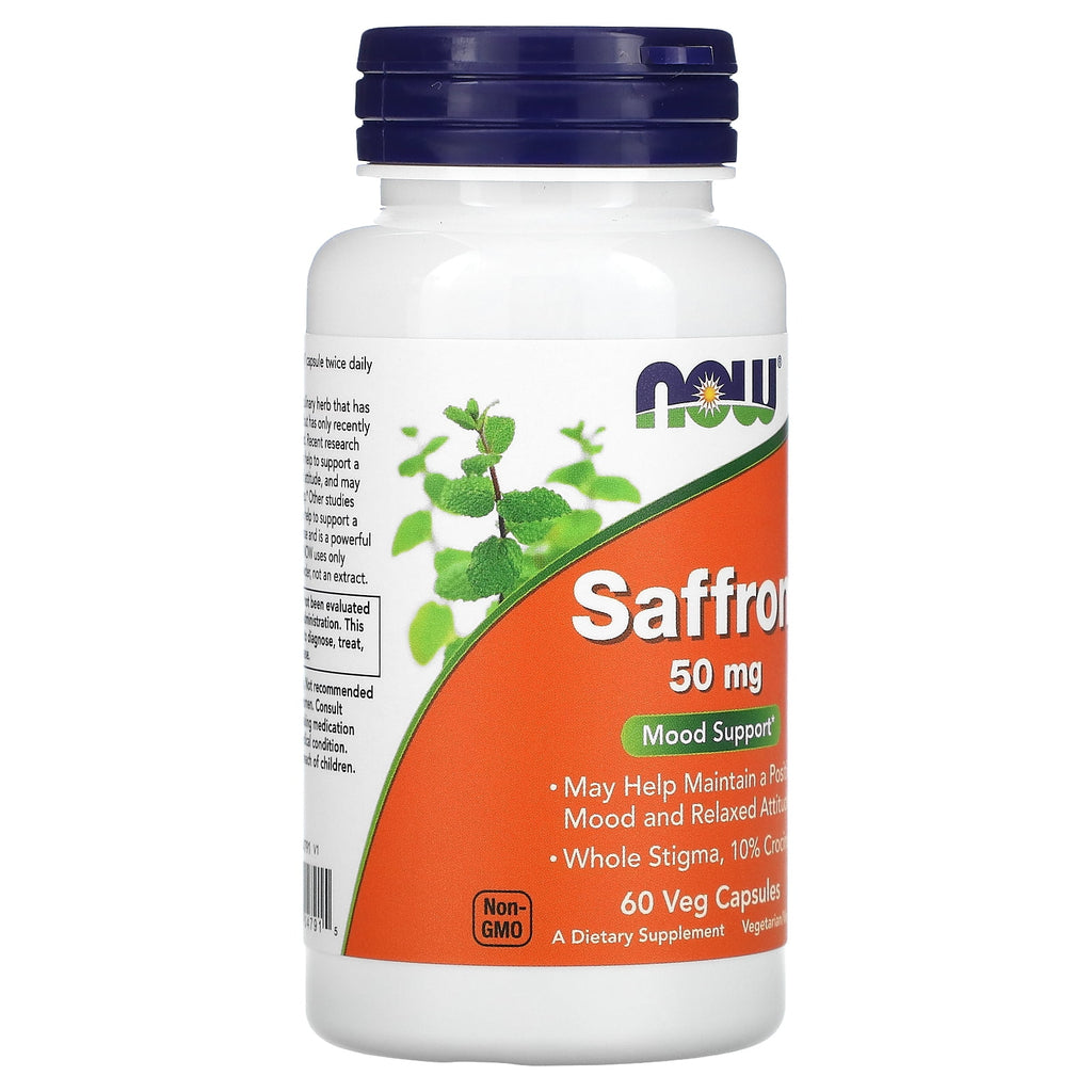 NOW Foods Saffron, 50 mg, 60 Veg Capsules