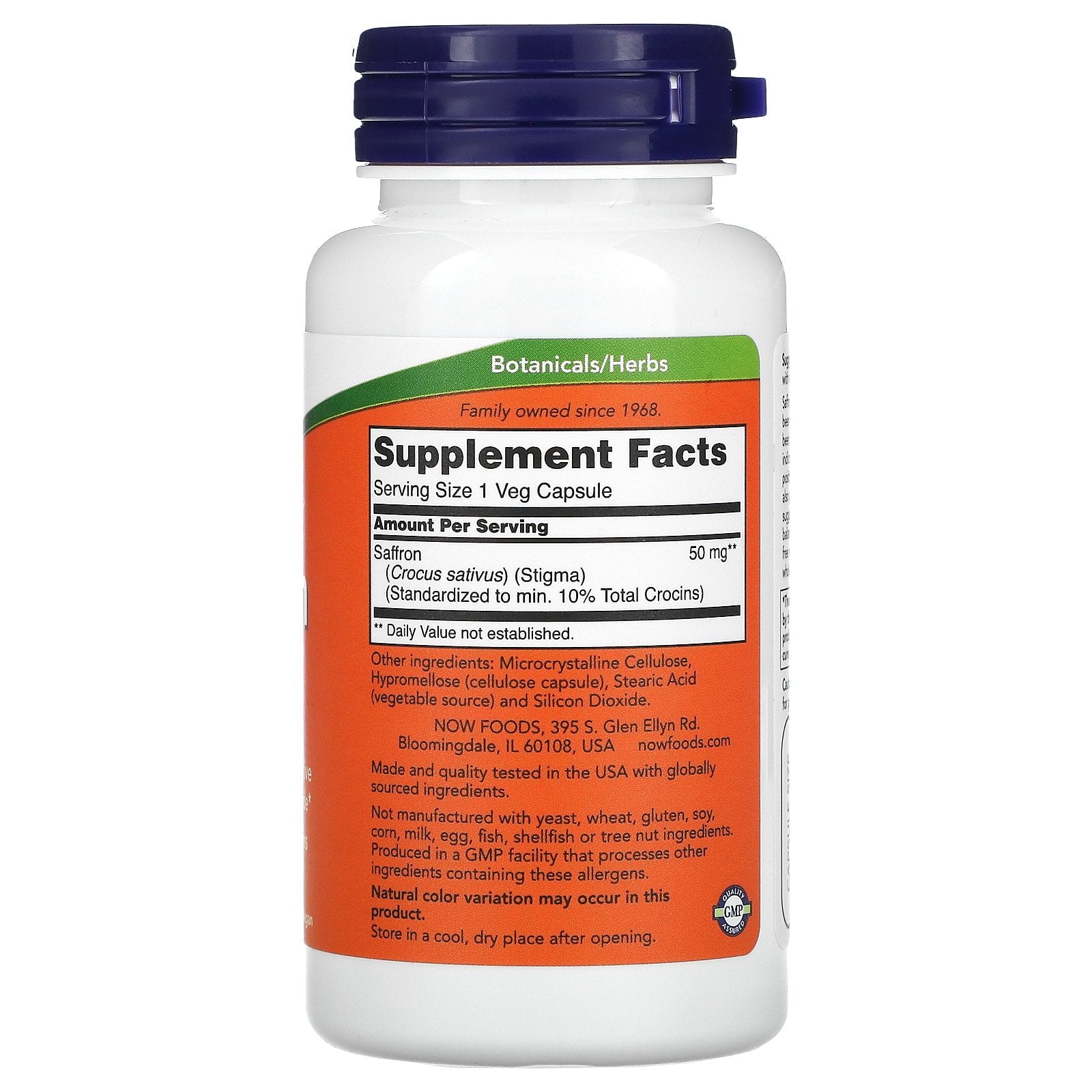 NOW Foods Saffron, 50 mg, 60 Veg Capsules