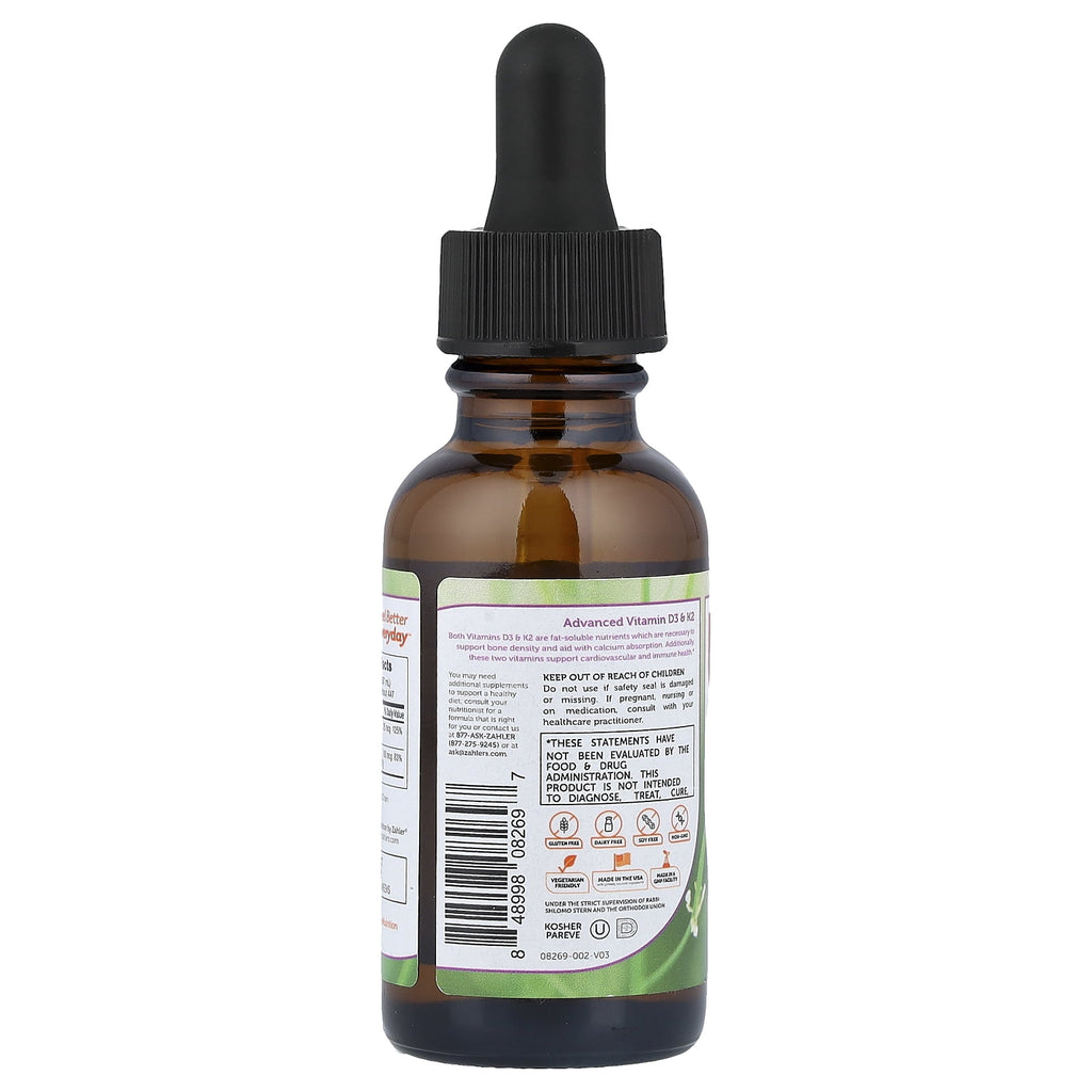 Zahler Vitamin D3 &amp; K2, 1 fl oz (30 ml)