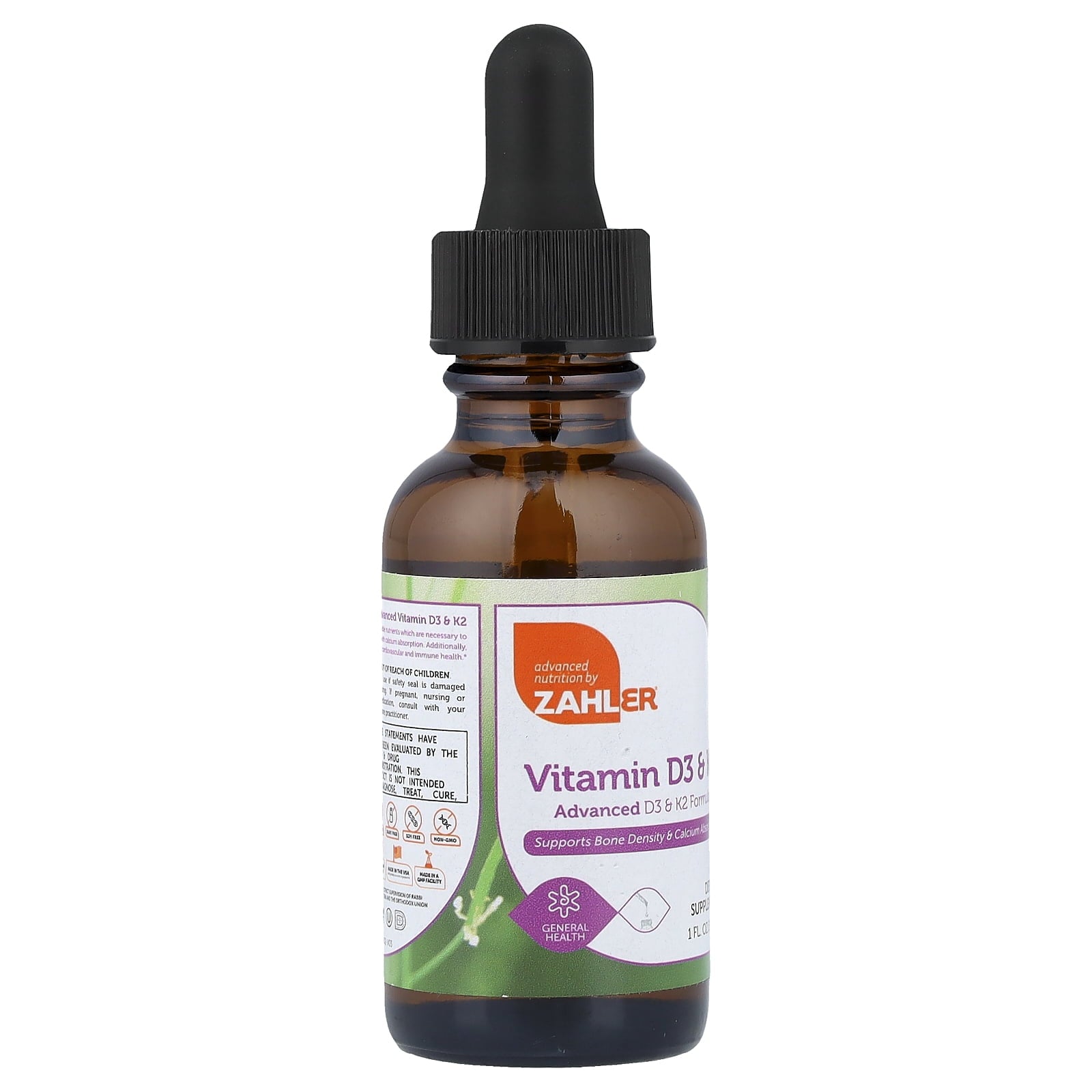 Zahler Vitamin D3 &amp; K2, 1 fl oz (30 ml)