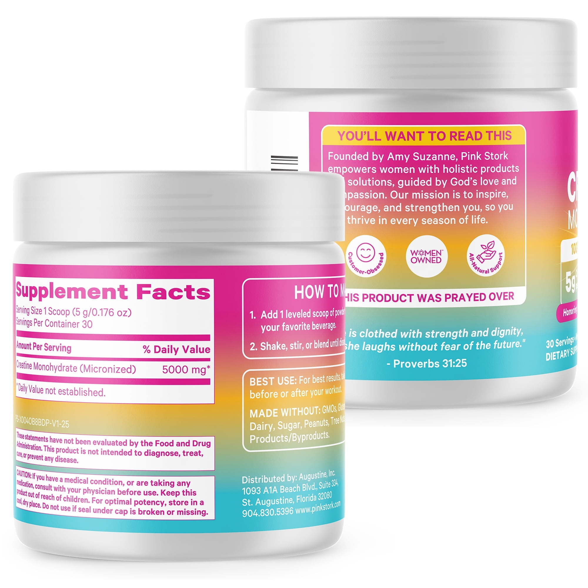 Pink Stork Creatine Monohydrate - 5g Micronized Creatine Powder for Women