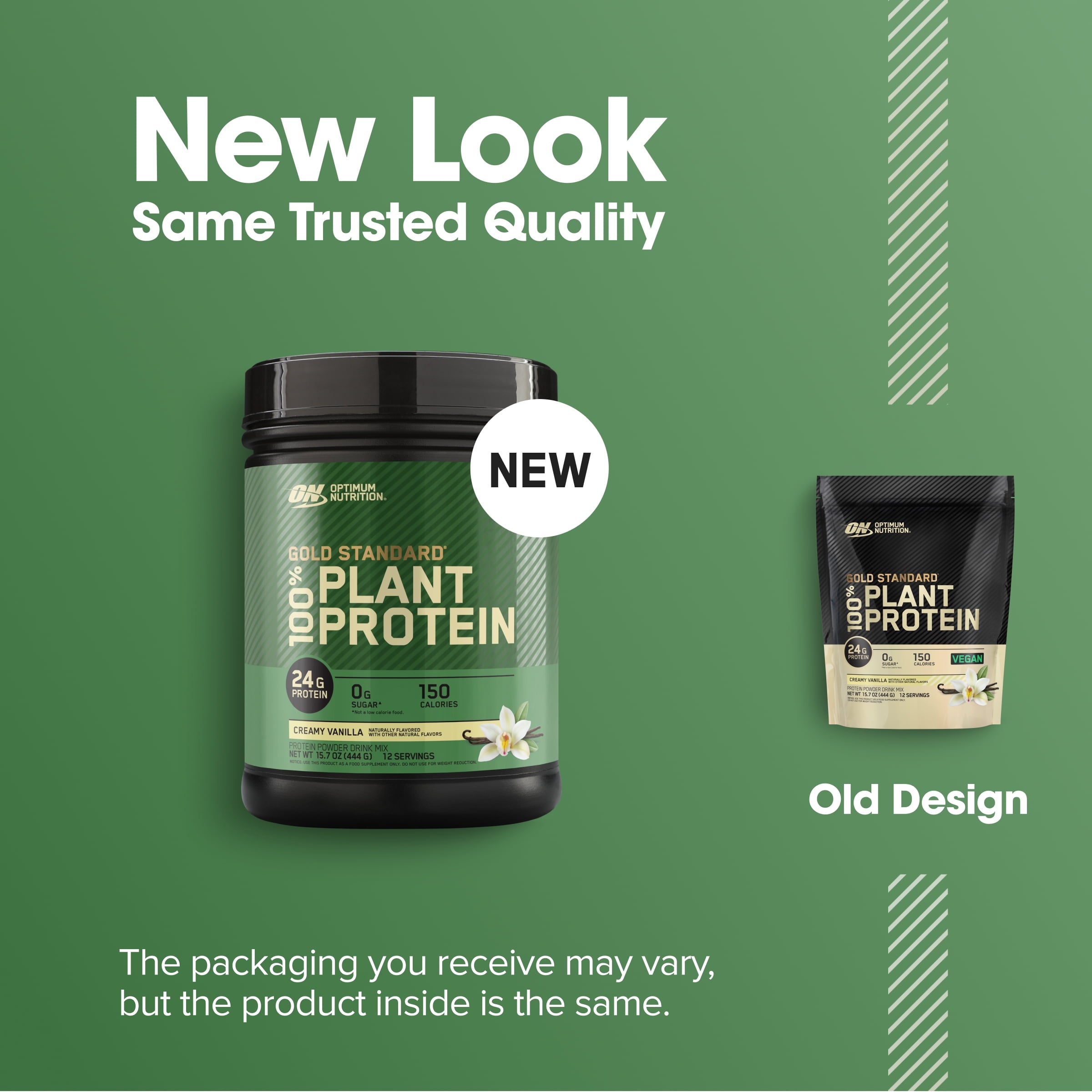 Optimum Nutrition, Gold Standard 100% Plant Protein Powder, Creamy Vanilla 1lb Tub