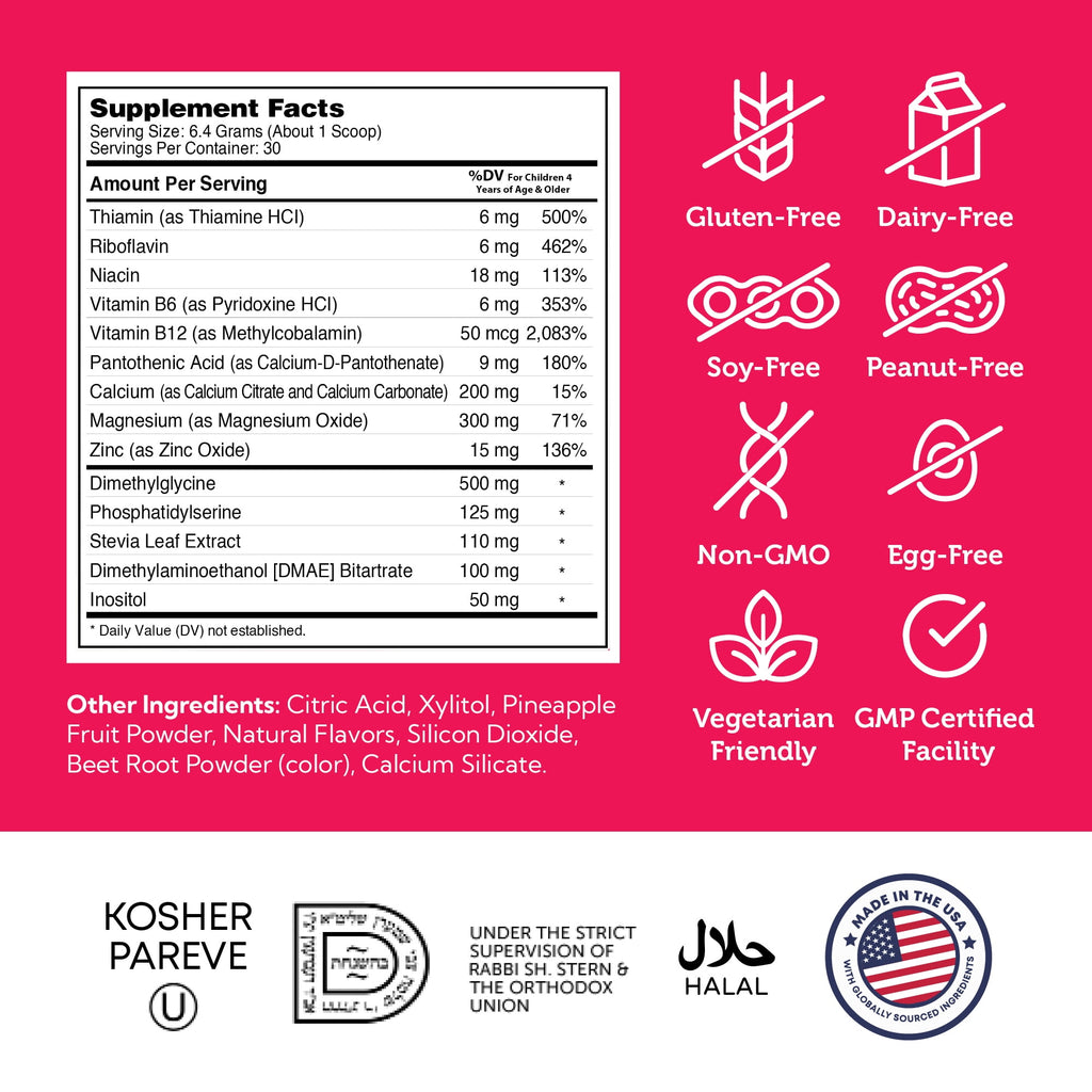 Zahler KidsActive Focus Gummies for Kids, Concentration Formula Powder, Kids Focus Gummies &amp; Focus Supplement, Fruit Punch Flavor, 30 Servings