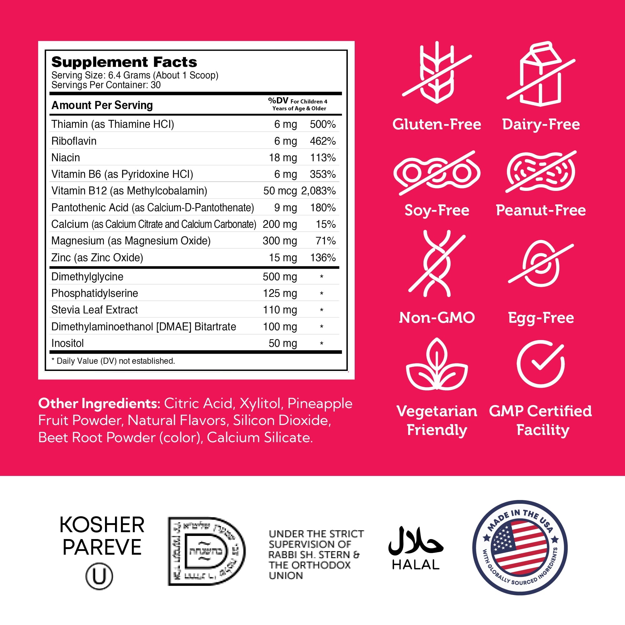Zahler KidsActive Focus Gummies for Kids, Concentration Formula Powder, Kids Focus Gummies &amp; Focus Supplement, Fruit Punch Flavor, 30 Servings