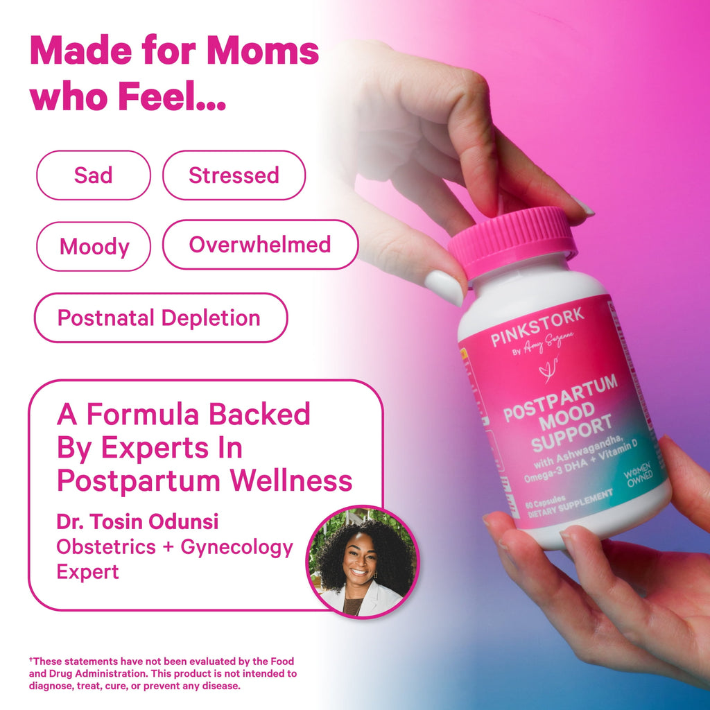 Pink Stork Postpartum Mood Support, Hormone Support, 60 Capsules