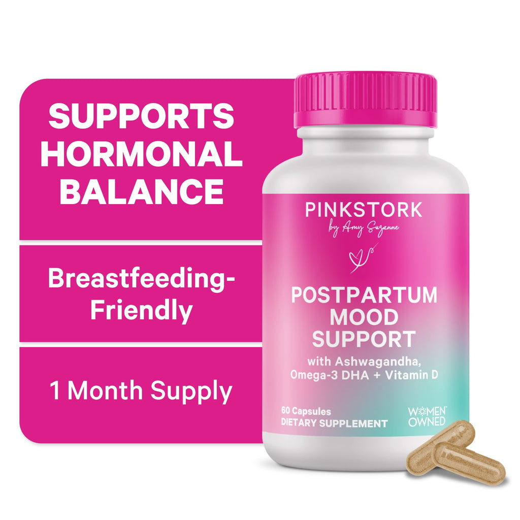Pink Stork Postpartum Mood Support, Hormone Support, 60 Capsules
