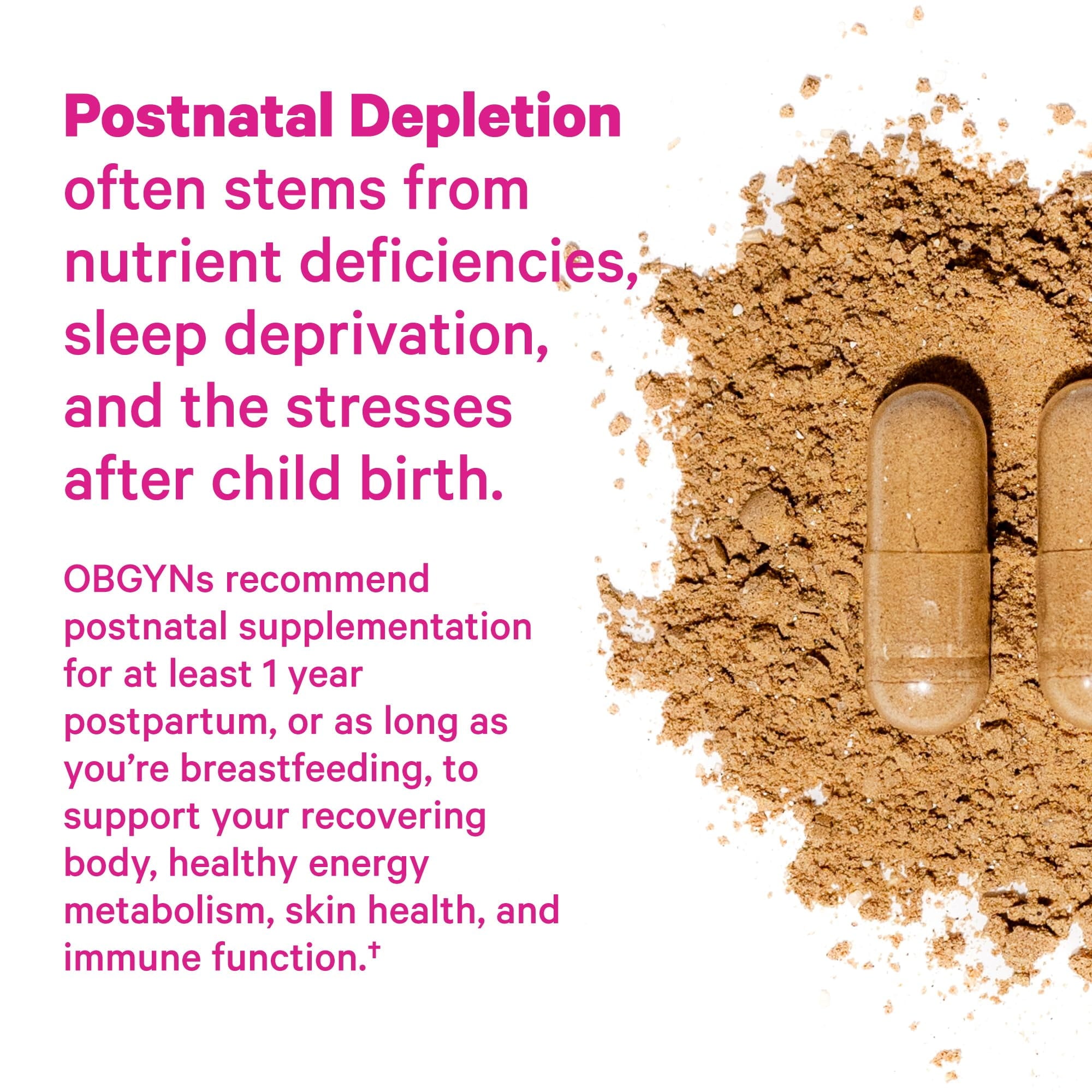 Pink Stork Postpartum Mood Support, Hormone Support, 60 Capsules