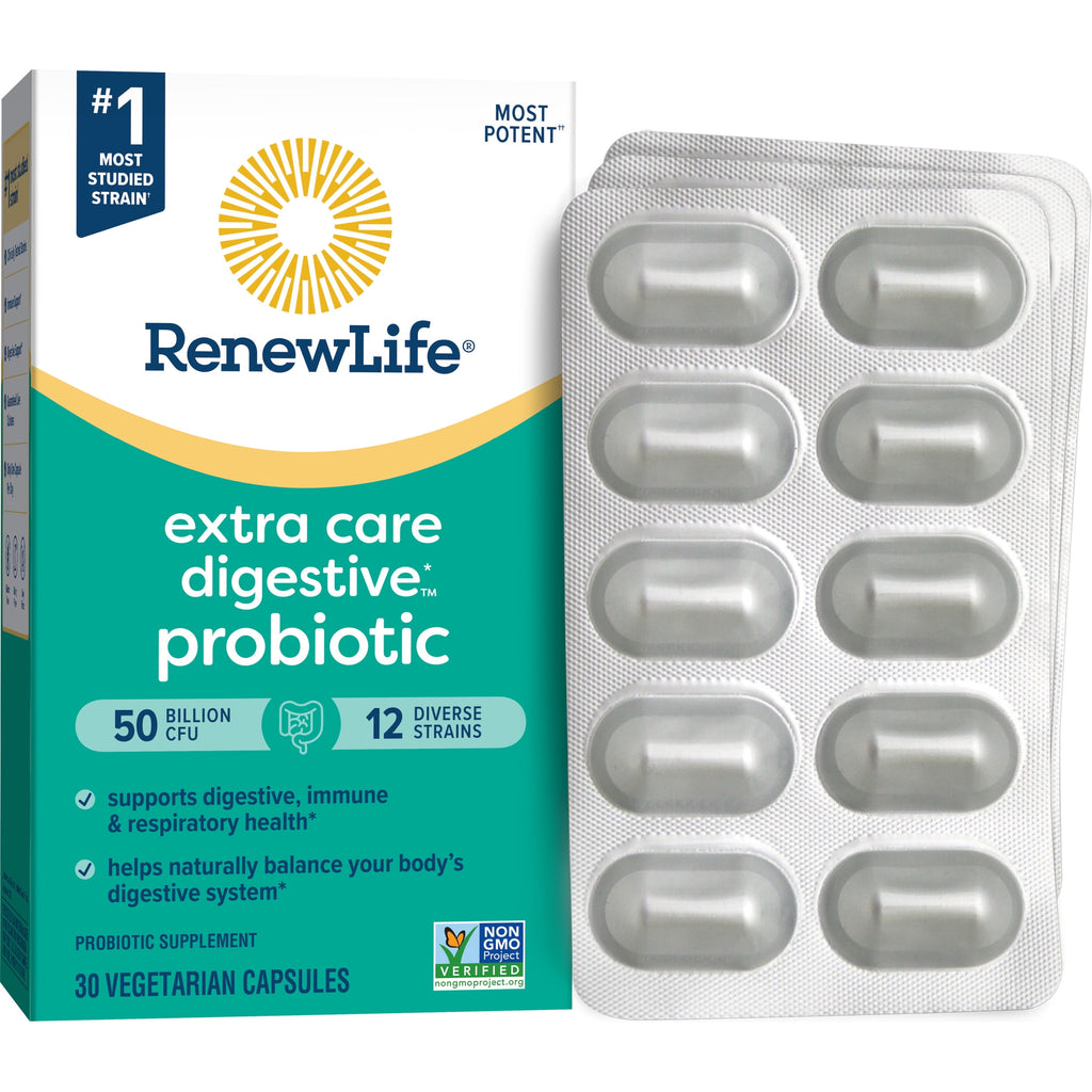 Renew Life Extra Care Go-Pack Probiotic, 50 Billion CFU, 30 Capsules