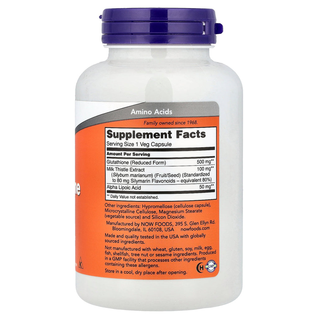NOW Foods Glutathione , 500 mg, 120 Veg Capsules
