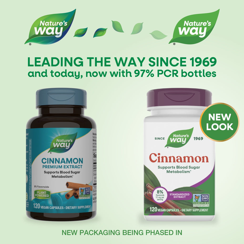 Nature's Way Cinnamon Premium Extract Capsules, Supports Blood Sugar Metabolism*, Unisex, 120ct