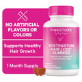 Pink Stork Postpartum Hair Loss Gummies, Biotin Hair Skin + Nails Vitamins, 60 Count