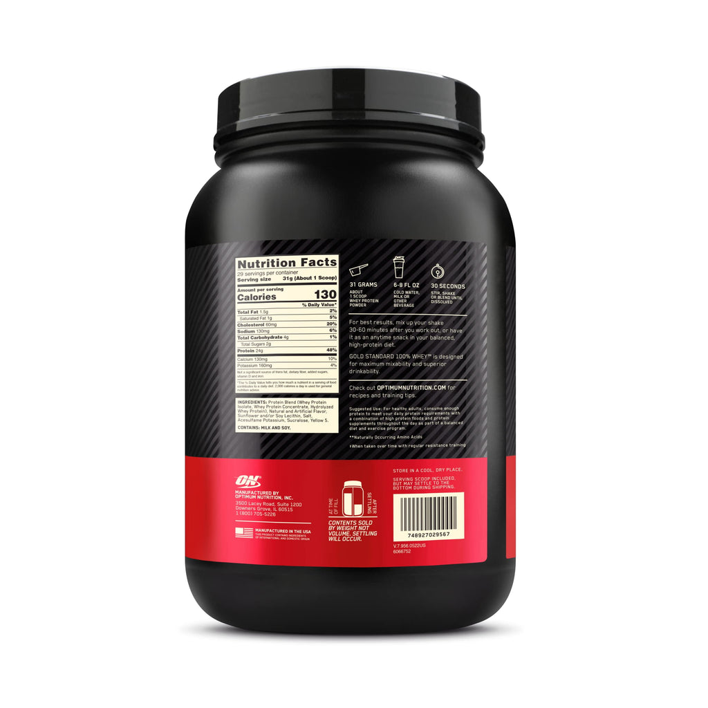 Optimum Nutrition Gold Standard 100% Whey Protein Powder, Banana Cream, 24g Protein, 2 Lb