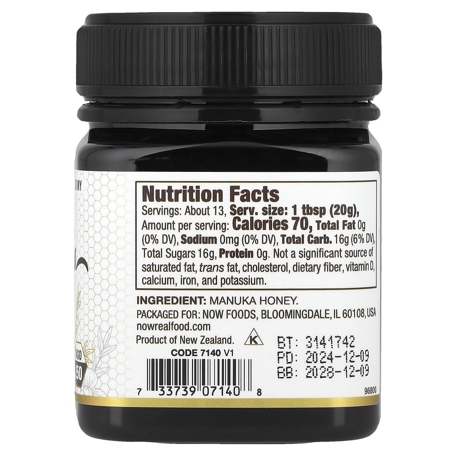 Now Foods Manuka Honey 8.8 oz Jar