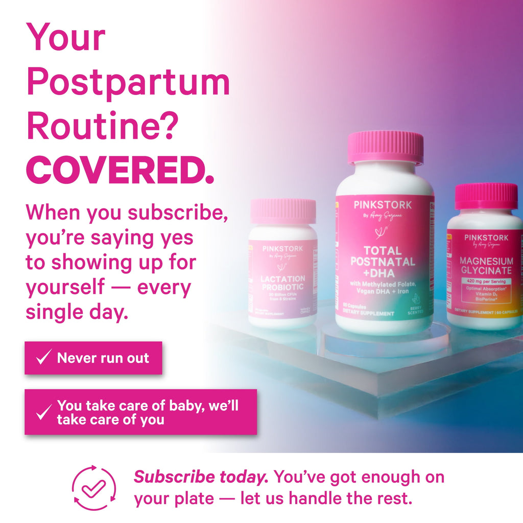 Pink Stork Total Lactation Probiotic: 10 Billion CFU, Breastfeeding, Women's Probiotic, 30 Capsules
