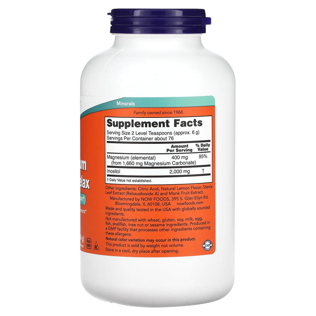Now Foods Magnesium Inositol Relax 16 oz Powder