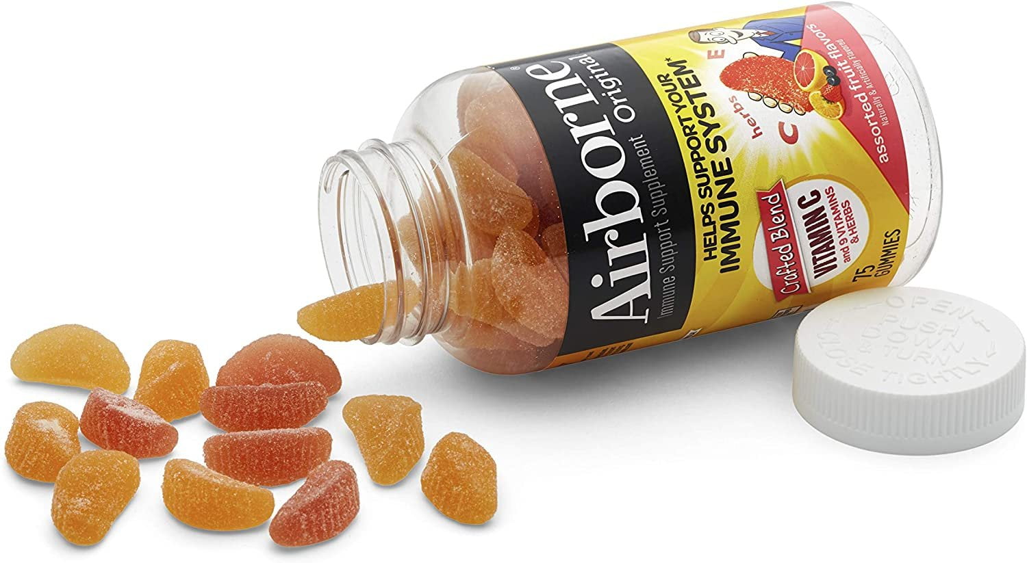 Airborne Original Immune Support Supplement Gummies Assorted Fruit Flavors
