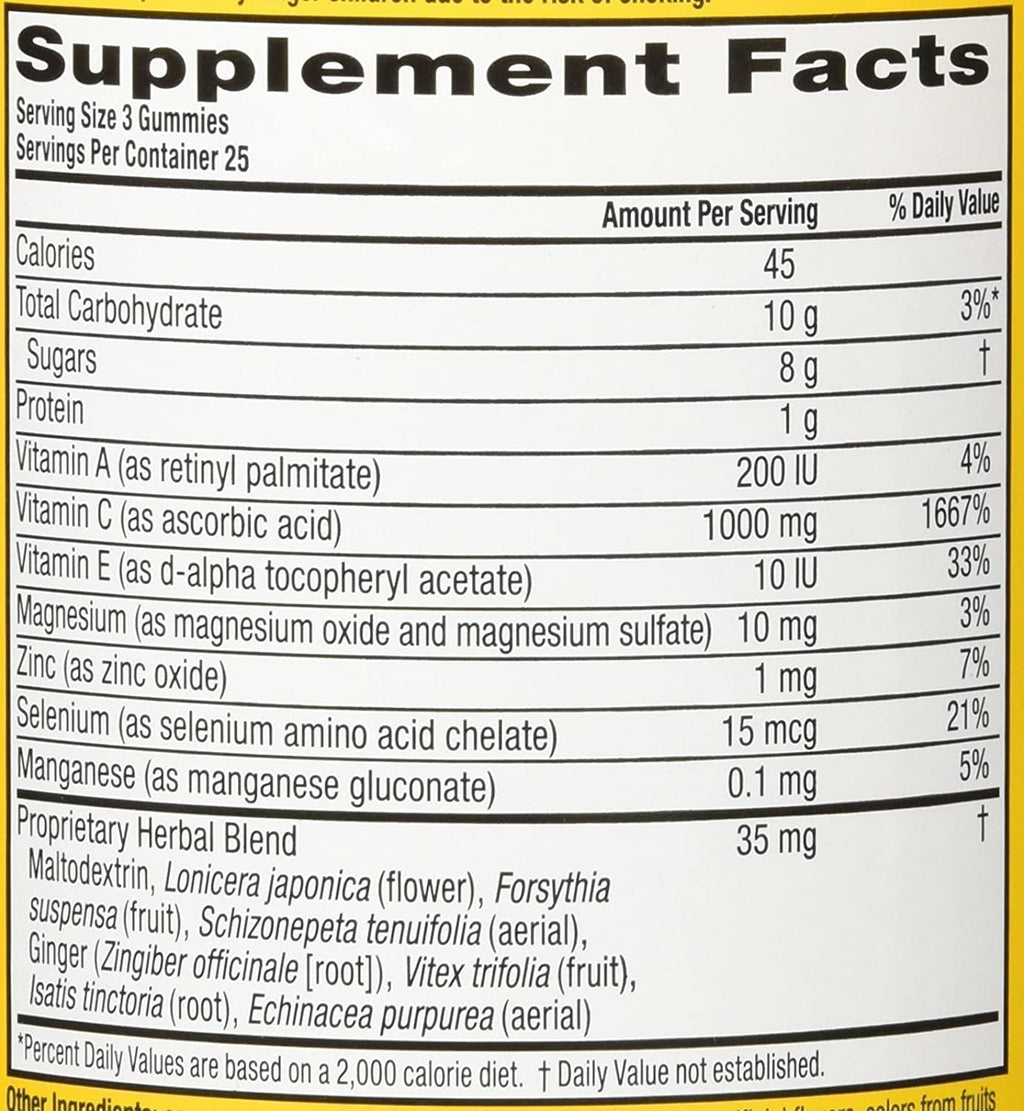 Airborne Original Immune Support Supplement Gummies Assorted Fruit Flavors