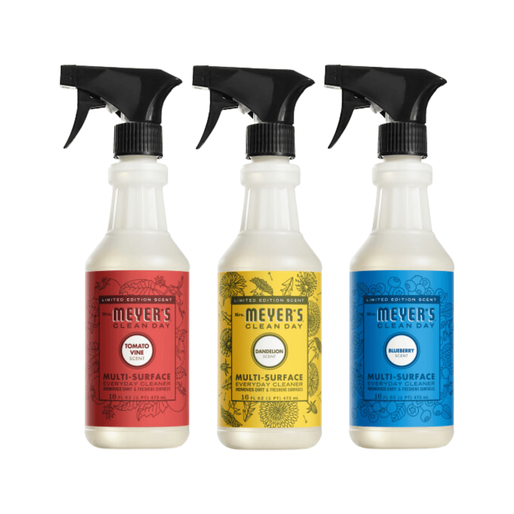Mrs. Meyer’s Clean Day Multi-Surface Cleaner 16 fl oz Each, Fresh Cut Grass, Tomato Vine, Dandelion, Blueberry, 1 ct (Variety Pack)