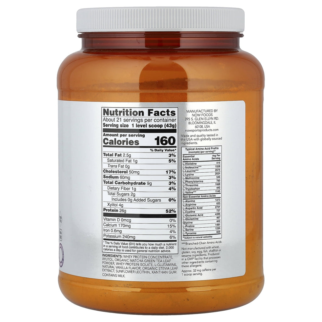 NOW Foods Whey Protein with Matcha - Matcha 2 lbs Pwdr
