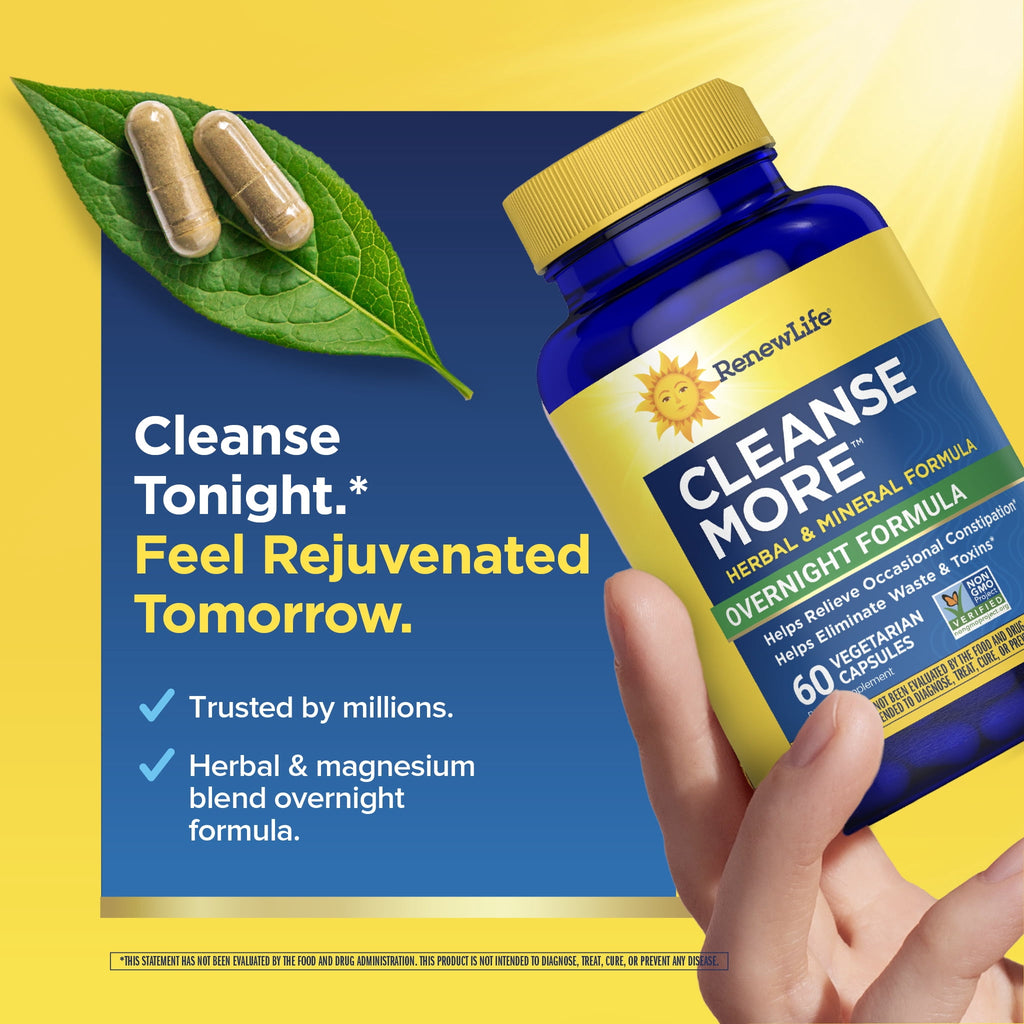 Cleanse More | Herbal and Mineral Supplement | 60 Capsules | by Renew Life