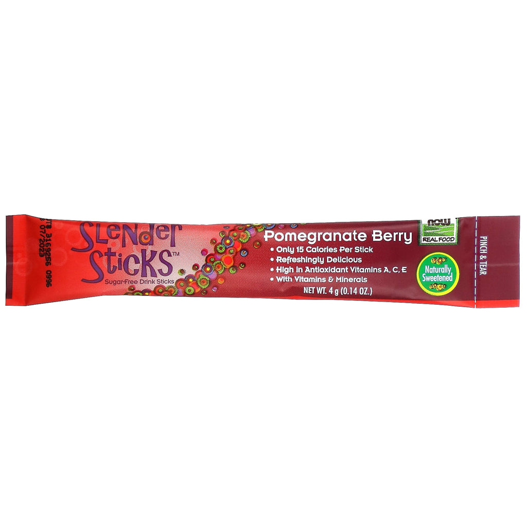 NOW Foods, Real Food, Slender Sticks, Pomegranate Berry, 12 Sticks, 0.14 oz (4 g) Each Pack of 3