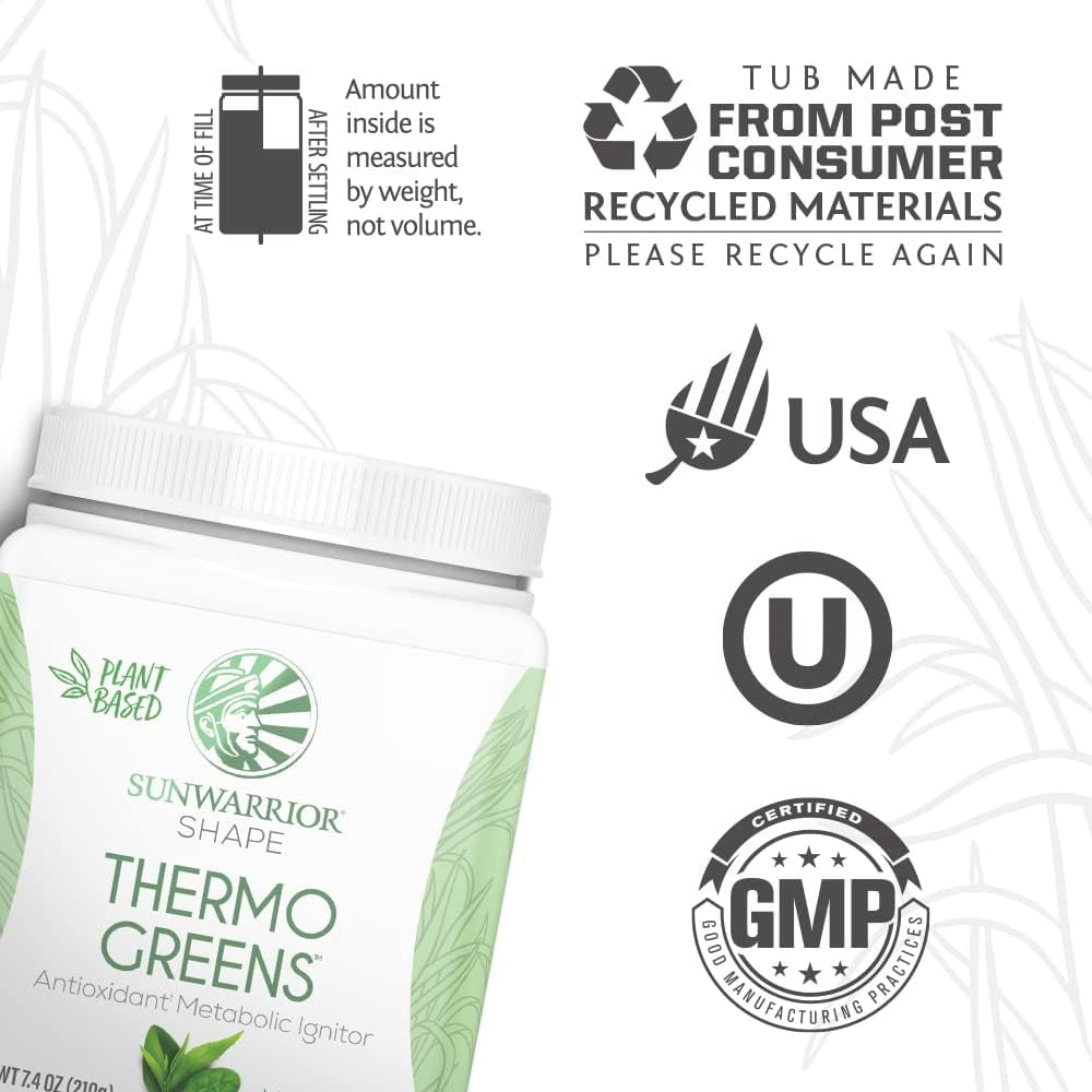 Sunwarrior Thermo Greens Unflavored Supergreens Metabolism Booster Powder 7.4 oz