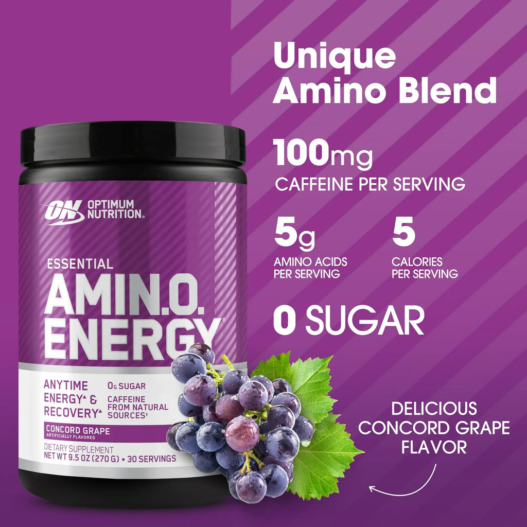 Optimum Nutrition, Essential Amino Energy, Powder, Concord Grape, 30 Servings
