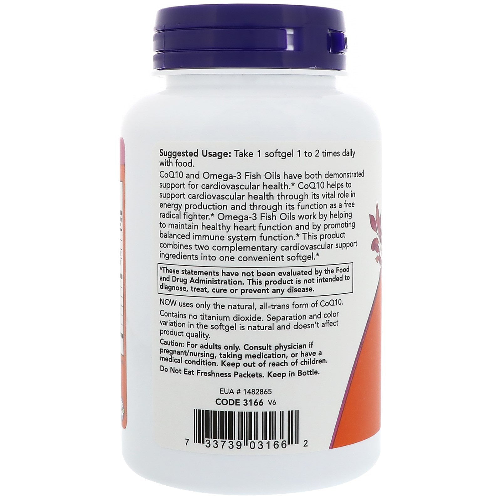 Now Foods CoQ10 With Omega-3 Cardiovascular Health, 60mg, 60ct