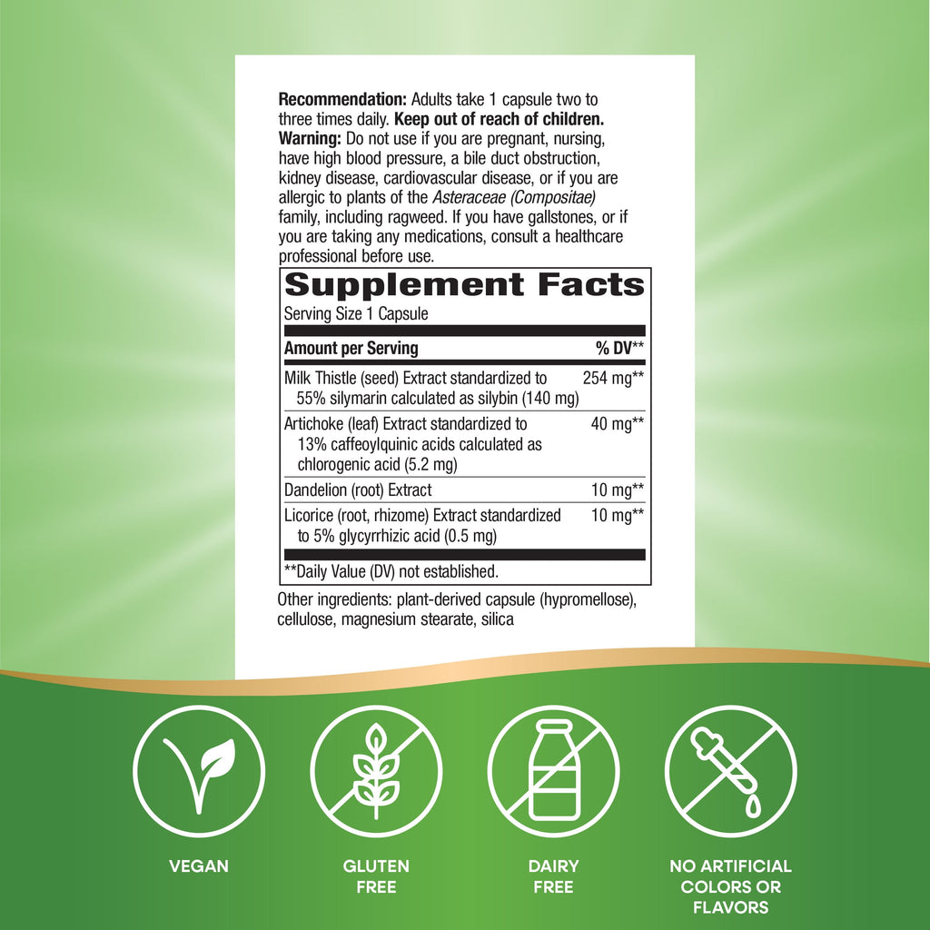 Nature's Way Super Milk Thistle Capsules, Promotes Healthy Liver Function*, Unisex, 120ct