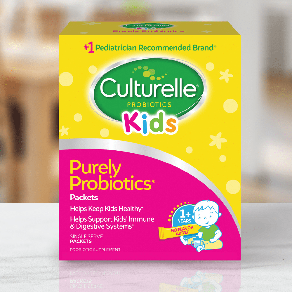 Culturelle Probiotics Kids Purely Probiotic Daily Ready-to-Mix Supplement, Immunity &amp; Digestion Support for Children, No Flavor Added, 50 Packets