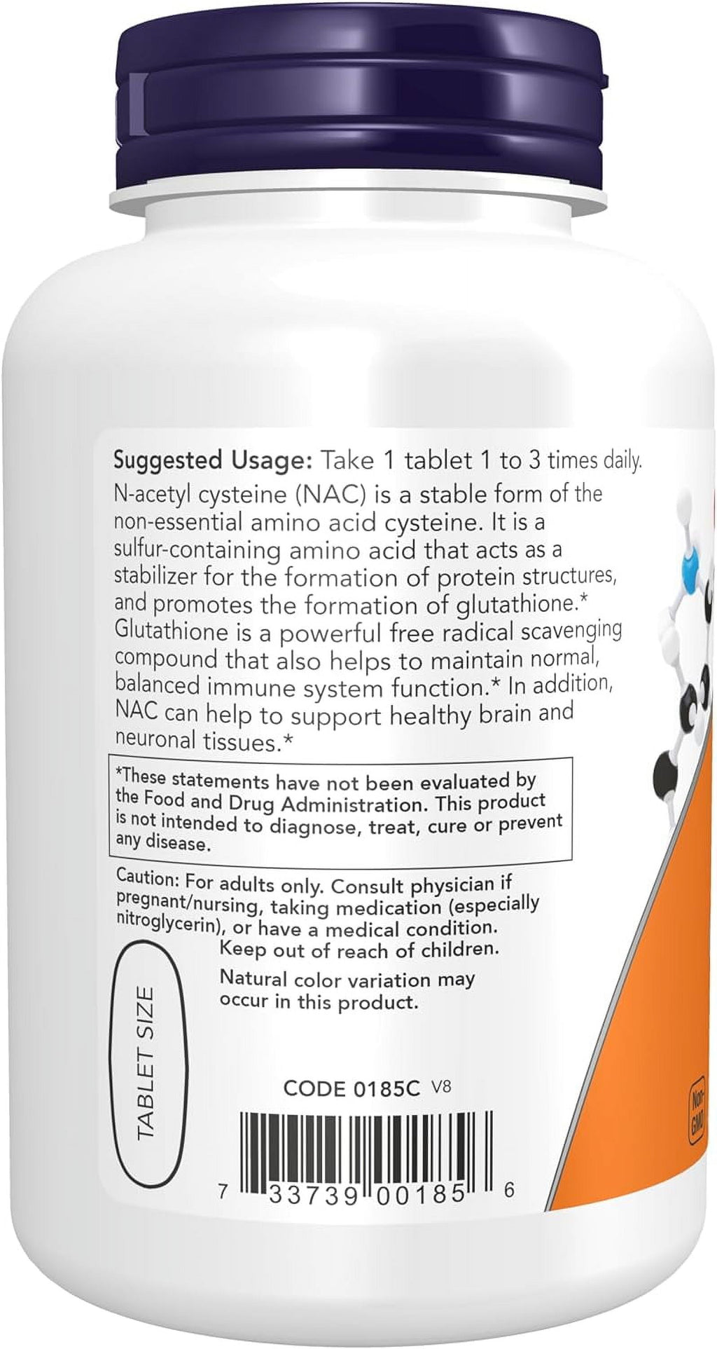 Now Foods Nac (N-Acetyl-Cysteine) 1,000 mg 120 Tab 2 Bottles