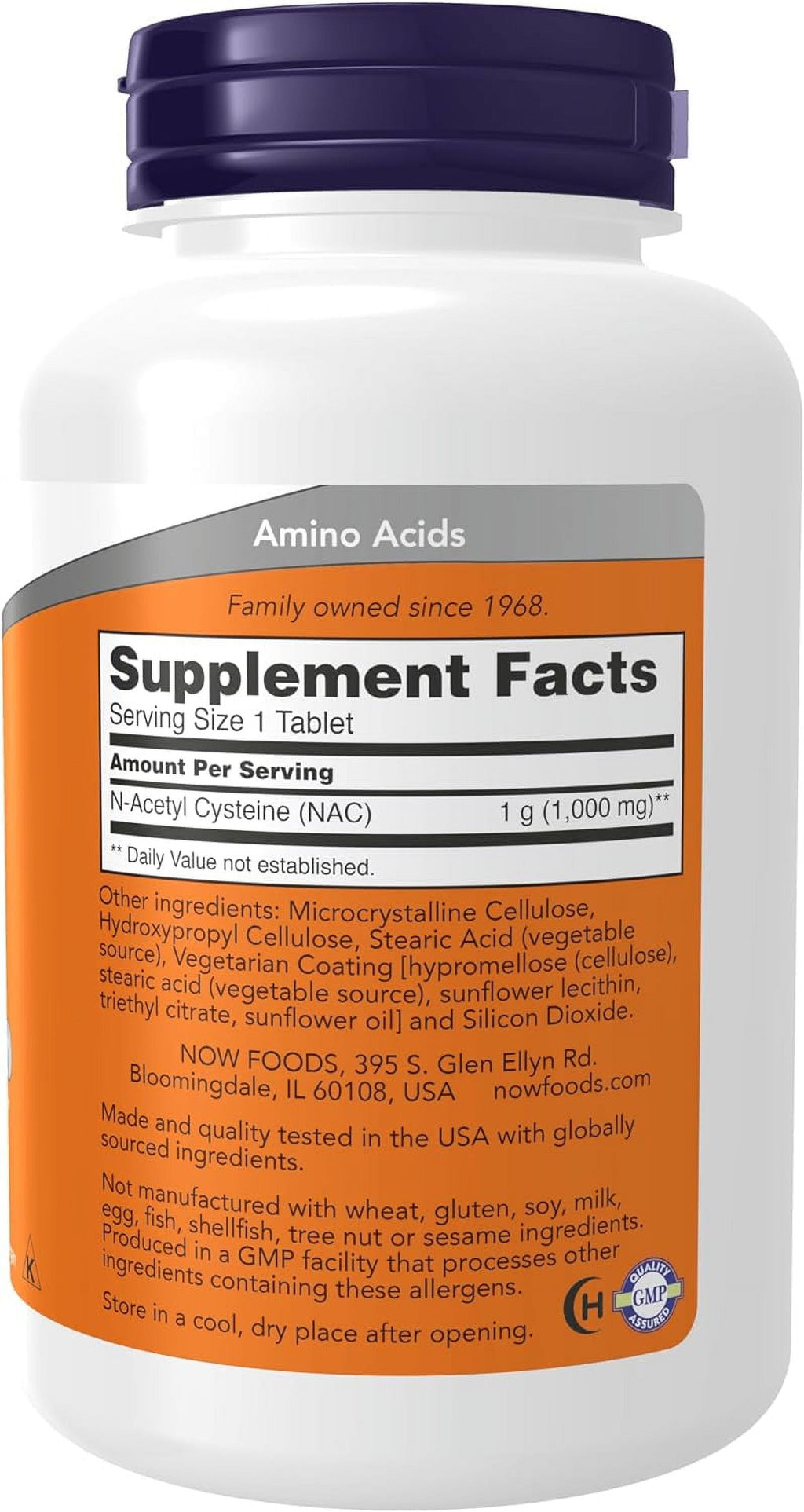 Now Foods Nac (N-Acetyl-Cysteine) 1,000 mg 120 Tab 2 Bottles