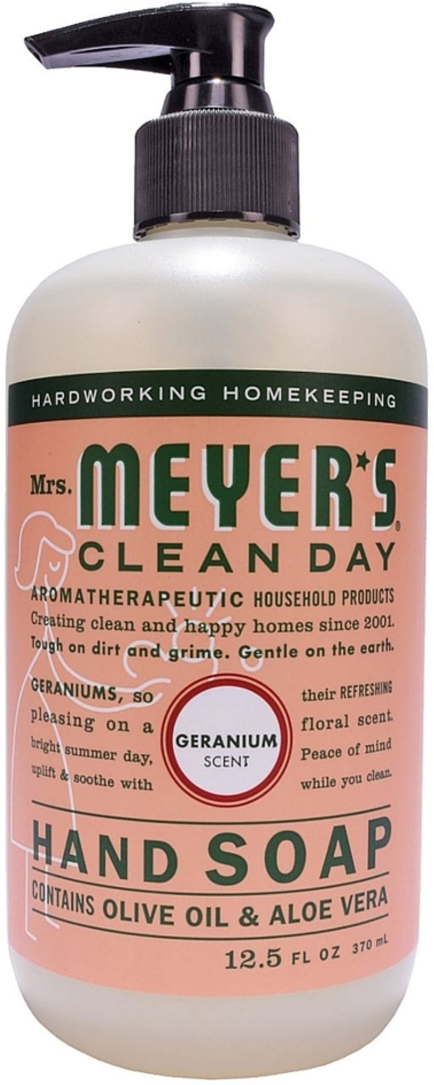 Mrs. Meyers Clean Day Liquid Hand Soap, Geranium &amp; Aloe Vera 12.5 oz (Pack of 6)