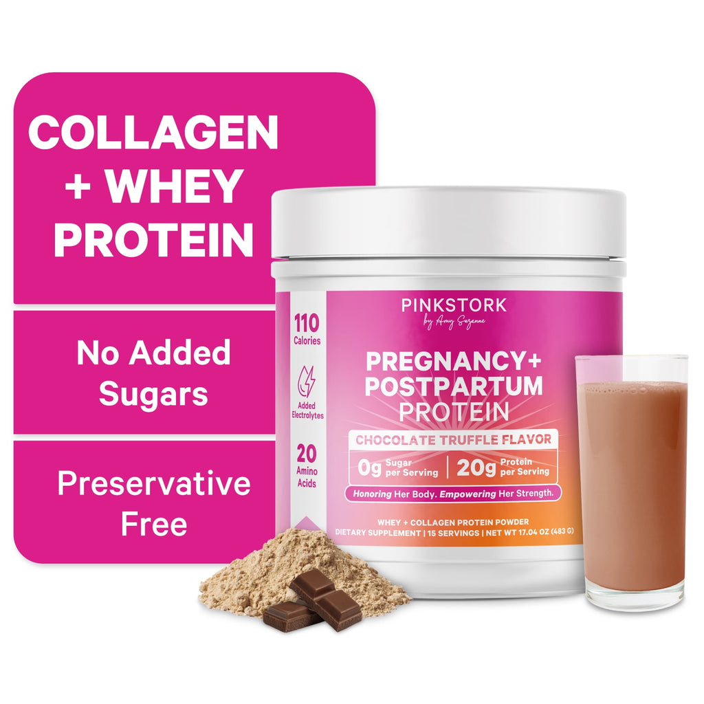 Pink Stork Pregnancy + Nursing Protein Powder, Chocolate, 15 Servings