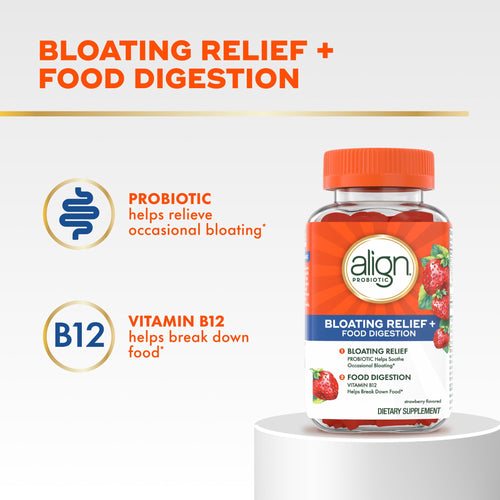 Align Probiotic Gummies Bloating Relief + Digestion, Daily Probiotic Supplement, 60 Gummies